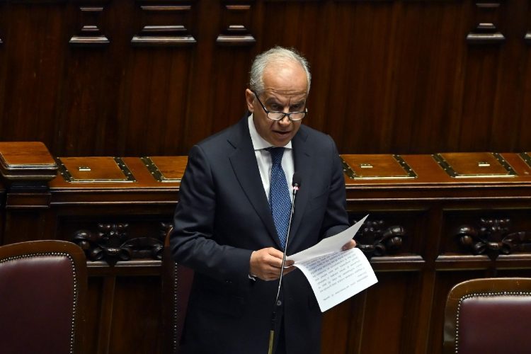 Il ministro dell'Interno Matteo Piantedosi durante la Conversione in Legge del Decreto Sicurezza alla Camera dei Deputati